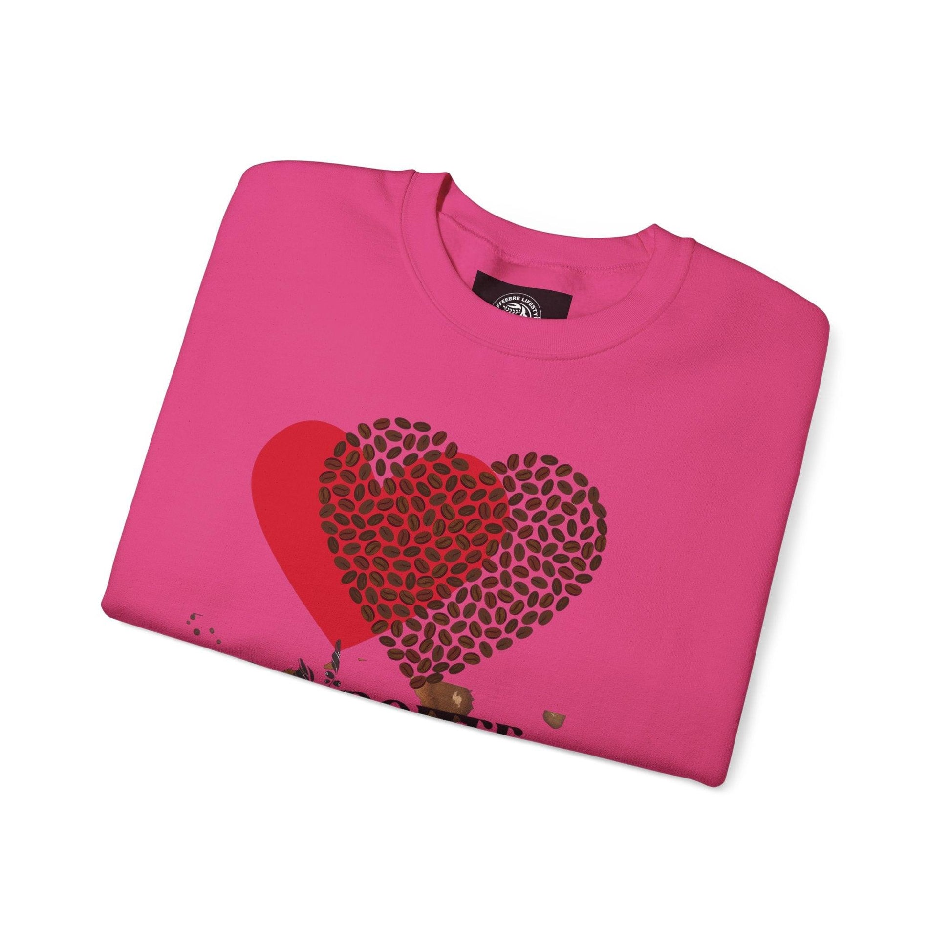 Valentine's Coffee Bean Heart Unisex Crewneck Sweatshirt - COFFEEBRE