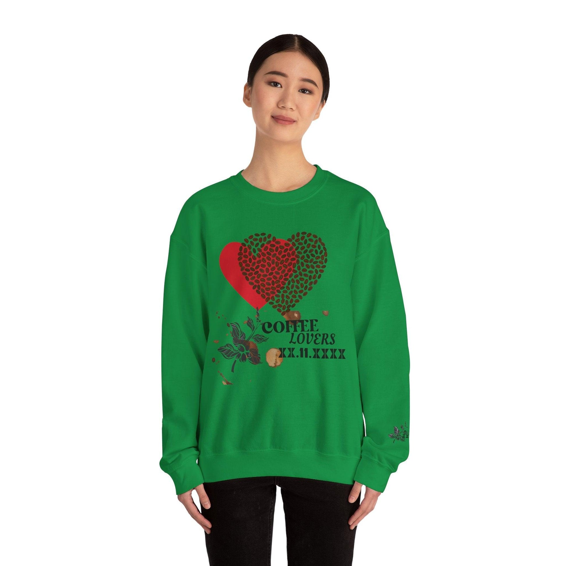 Valentine's Coffee Bean Heart Unisex Crewneck Sweatshirt - COFFEEBRE