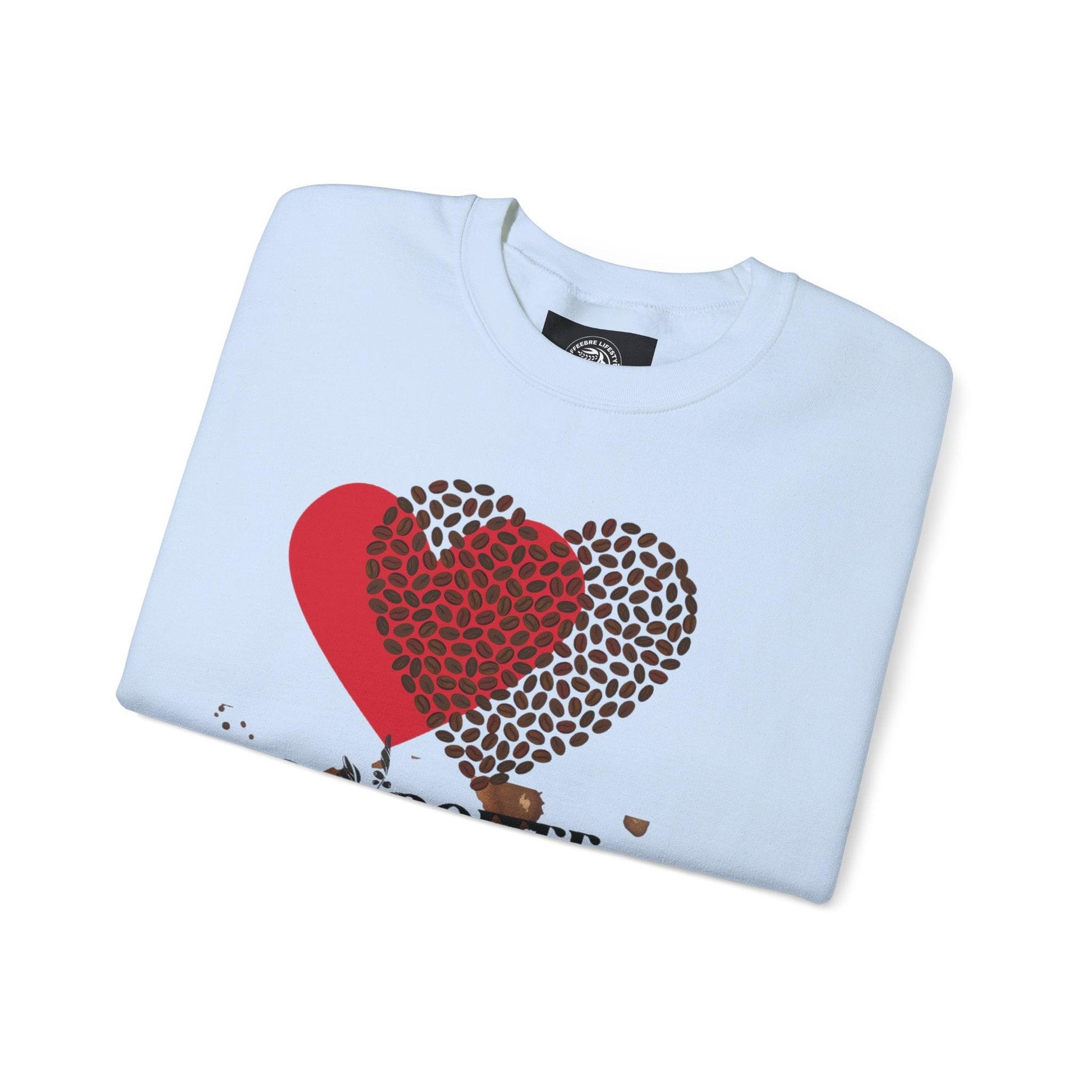Valentine's Coffee Bean Heart Unisex Crewneck Sweatshirt - COFFEEBRE