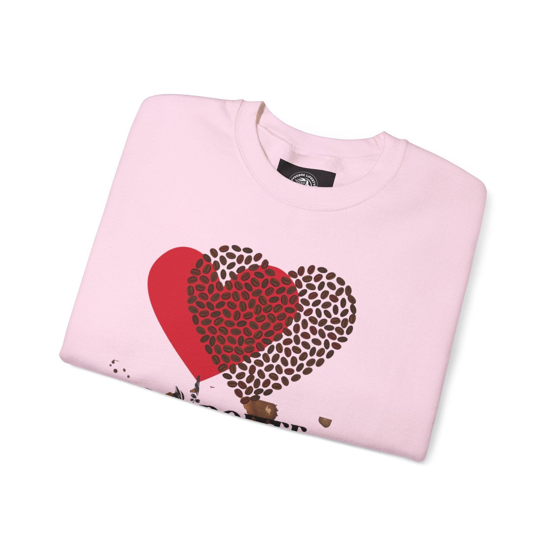 Valentine's Coffee Bean Heart Unisex Crewneck Sweatshirt - COFFEEBRE