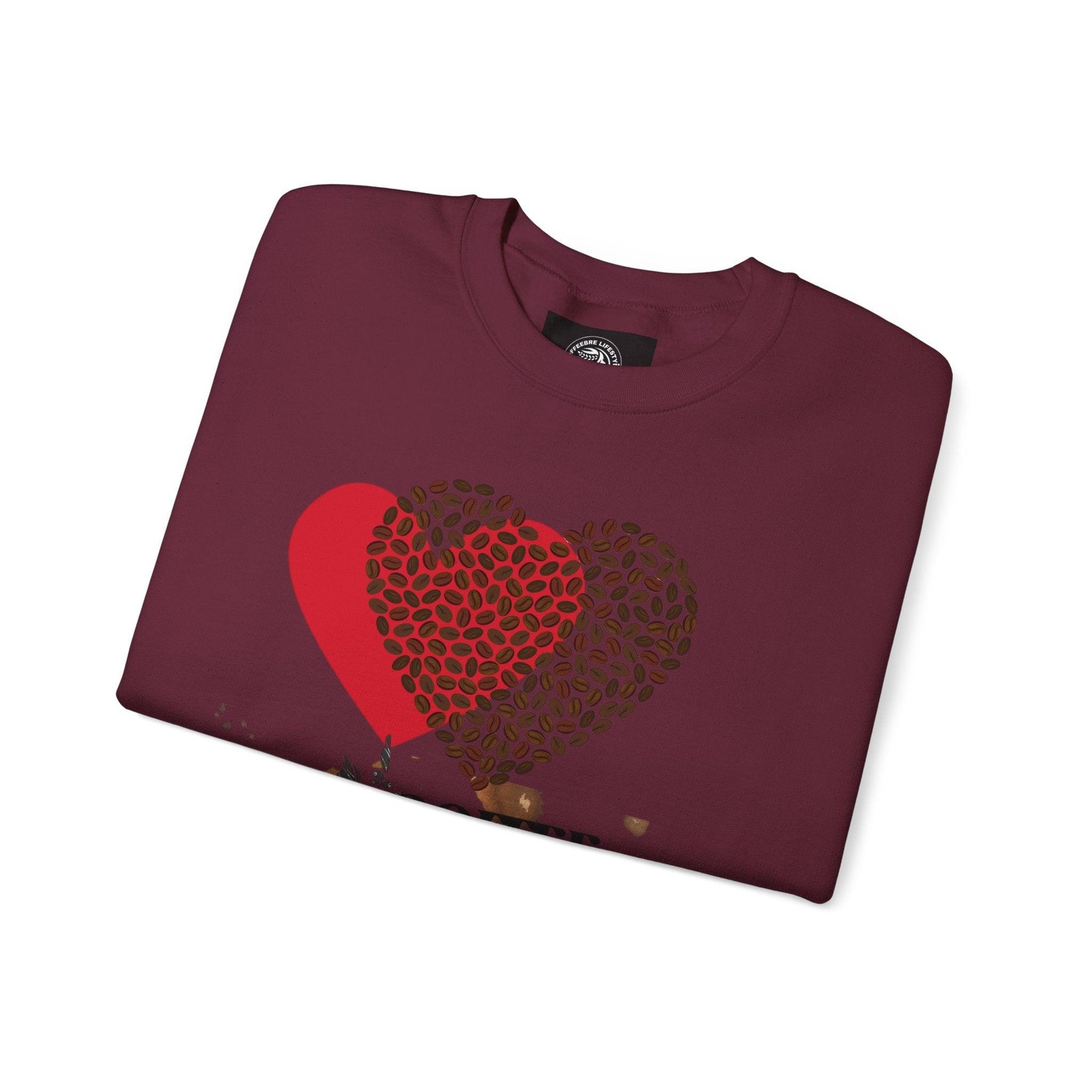 Valentine's Coffee Bean Heart Unisex Crewneck Sweatshirt - COFFEEBRE
