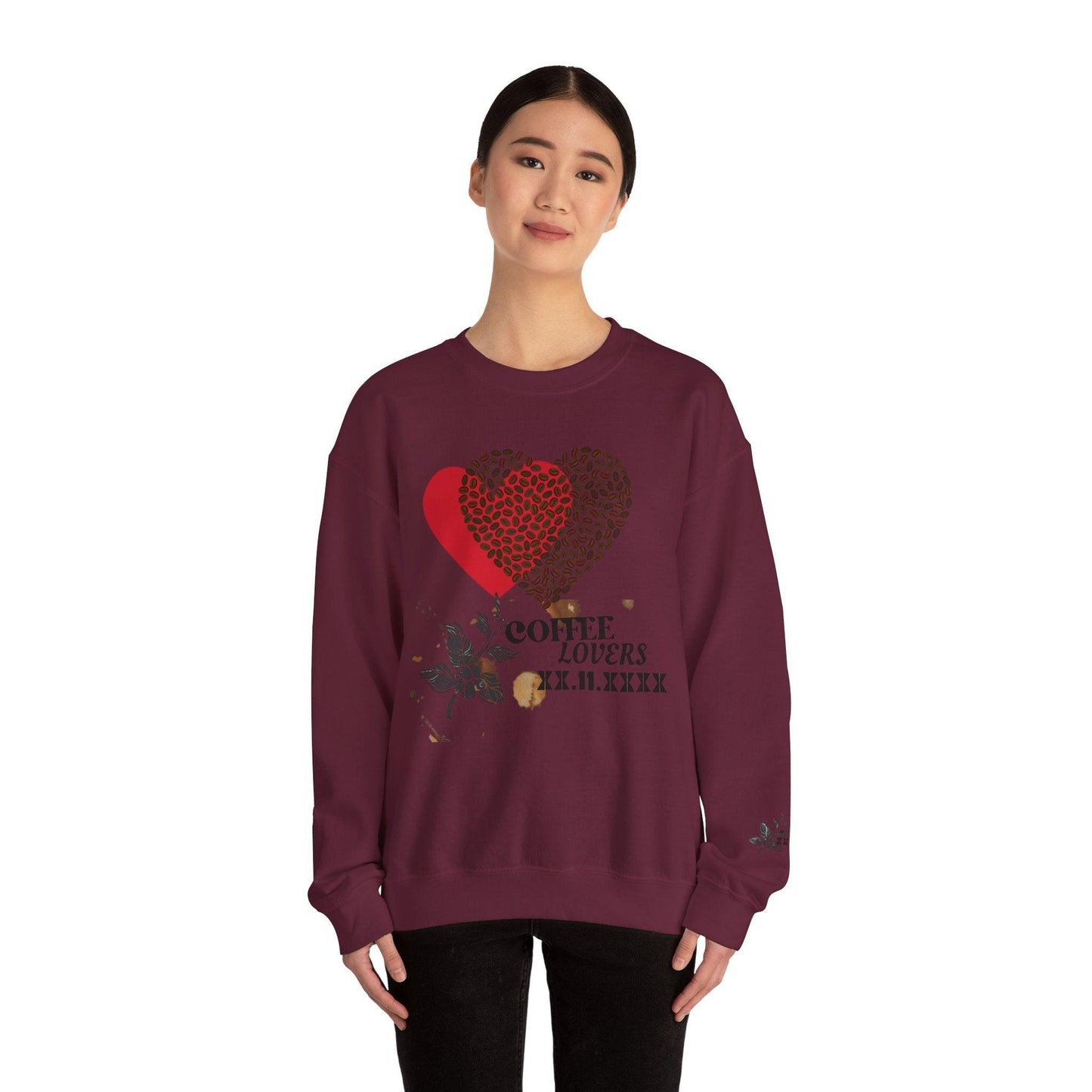 Valentine's Coffee Bean Heart Unisex Crewneck Sweatshirt - COFFEEBRE