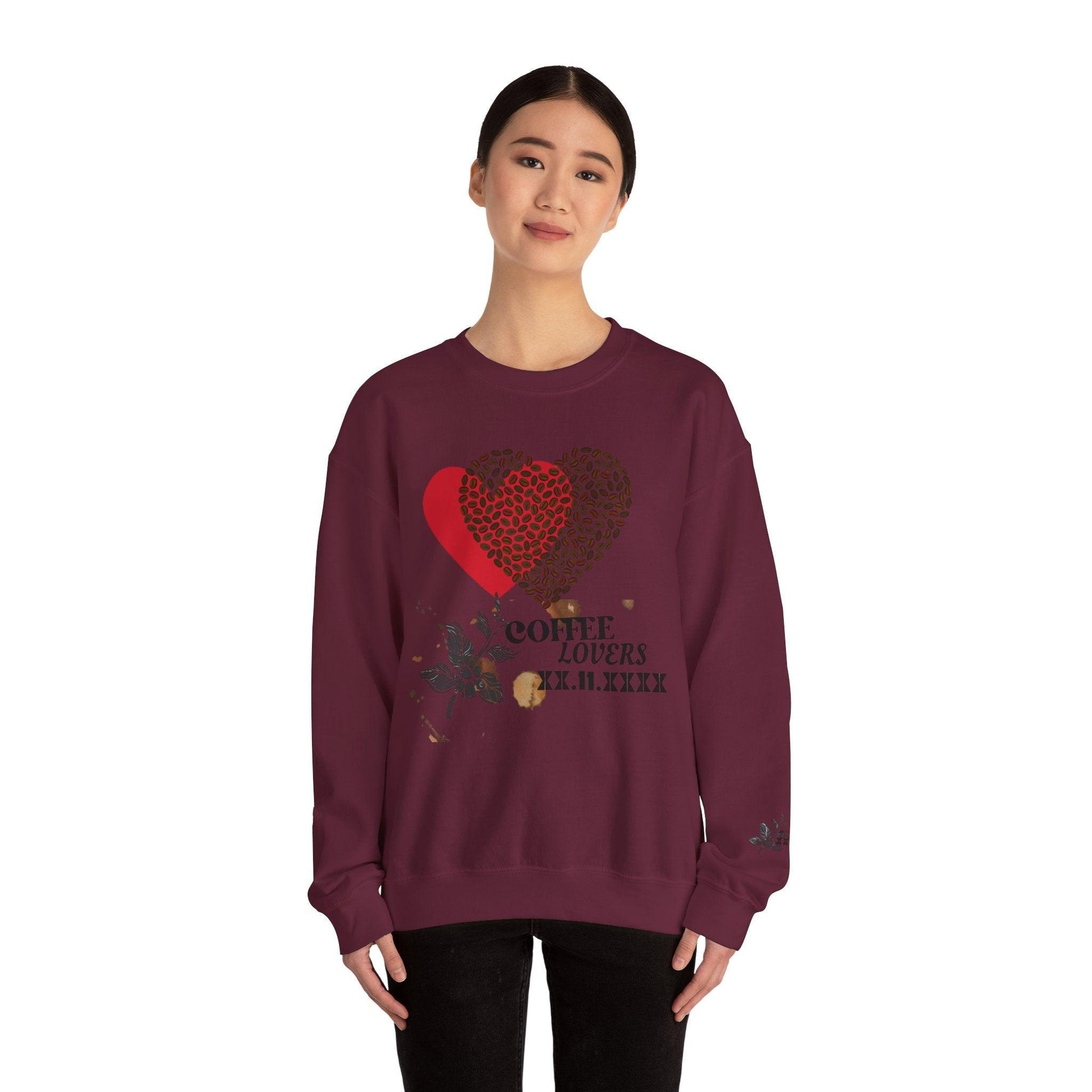 Valentine's Coffee Bean Heart Unisex Crewneck Sweatshirt - COFFEEBRE