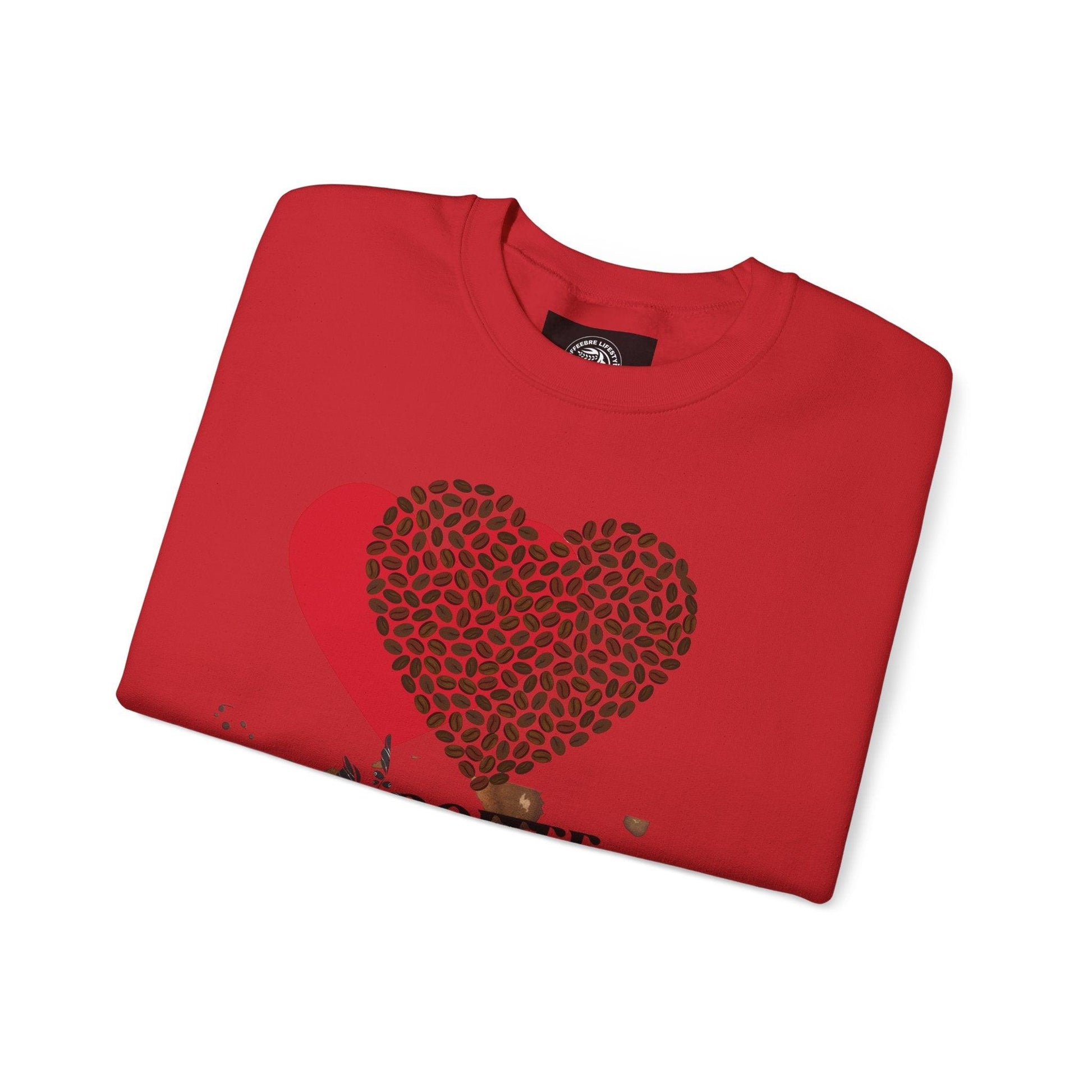 Valentine's Coffee Bean Heart Unisex Crewneck Sweatshirt - COFFEEBRE