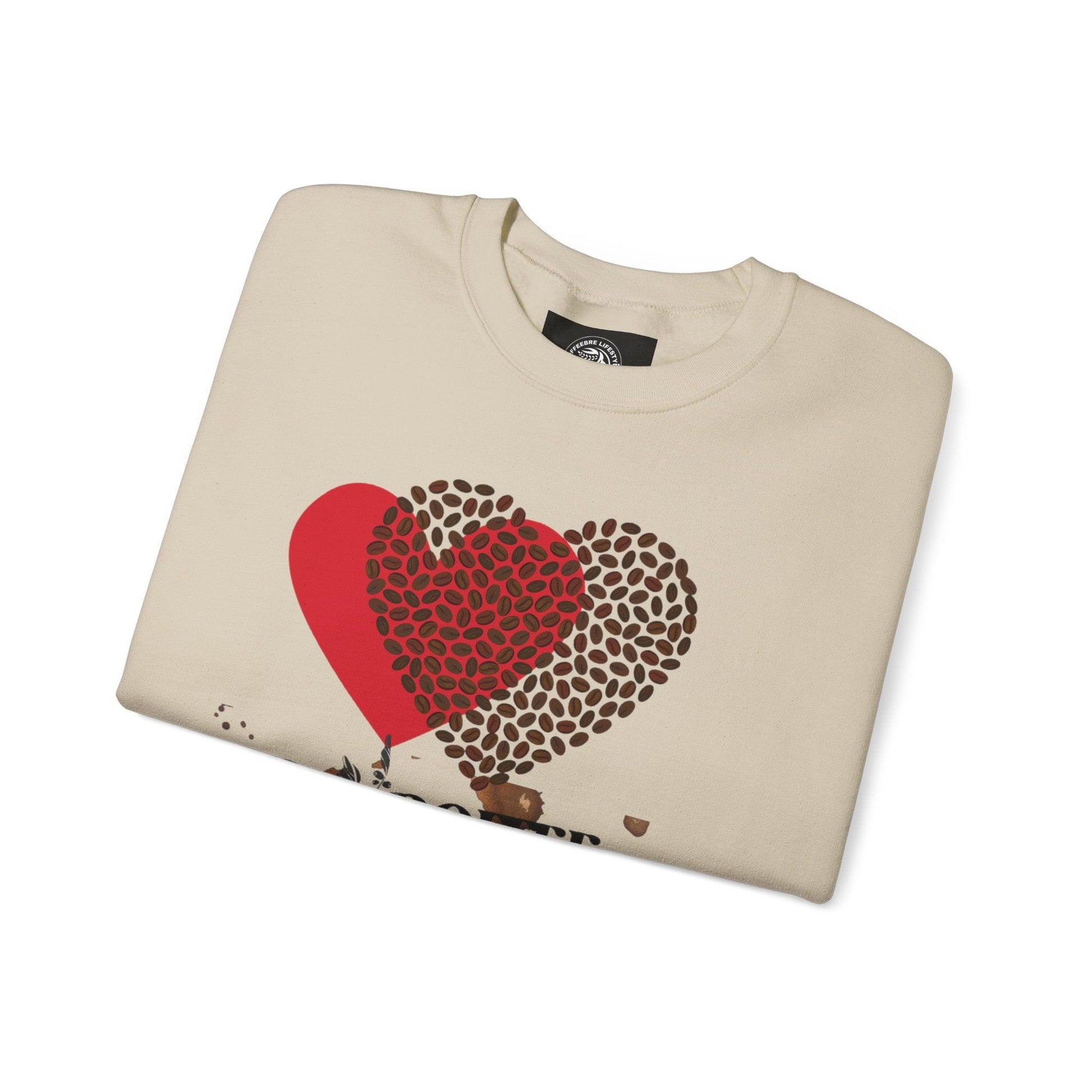Valentine's Coffee Bean Heart Unisex Crewneck Sweatshirt - COFFEEBRE