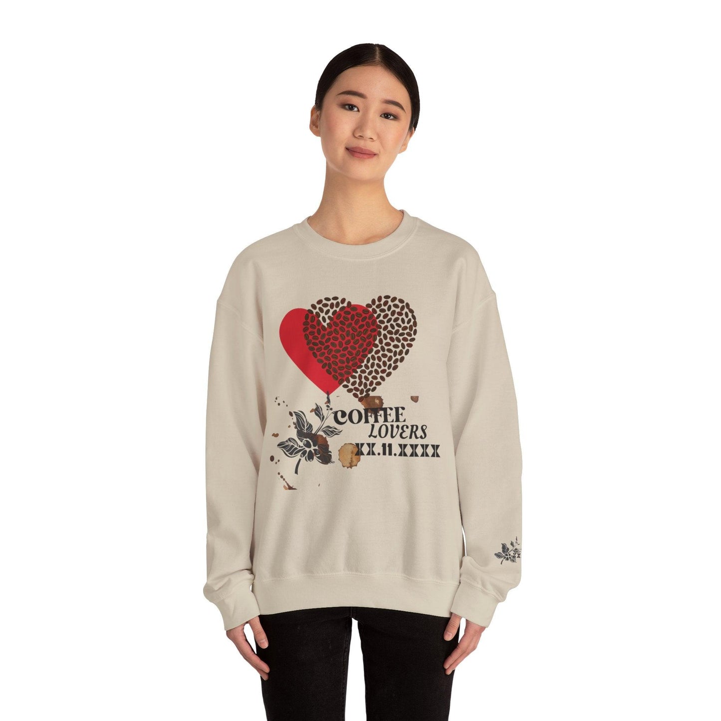 Valentine's Coffee Bean Heart Unisex Crewneck Sweatshirt - COFFEEBRE