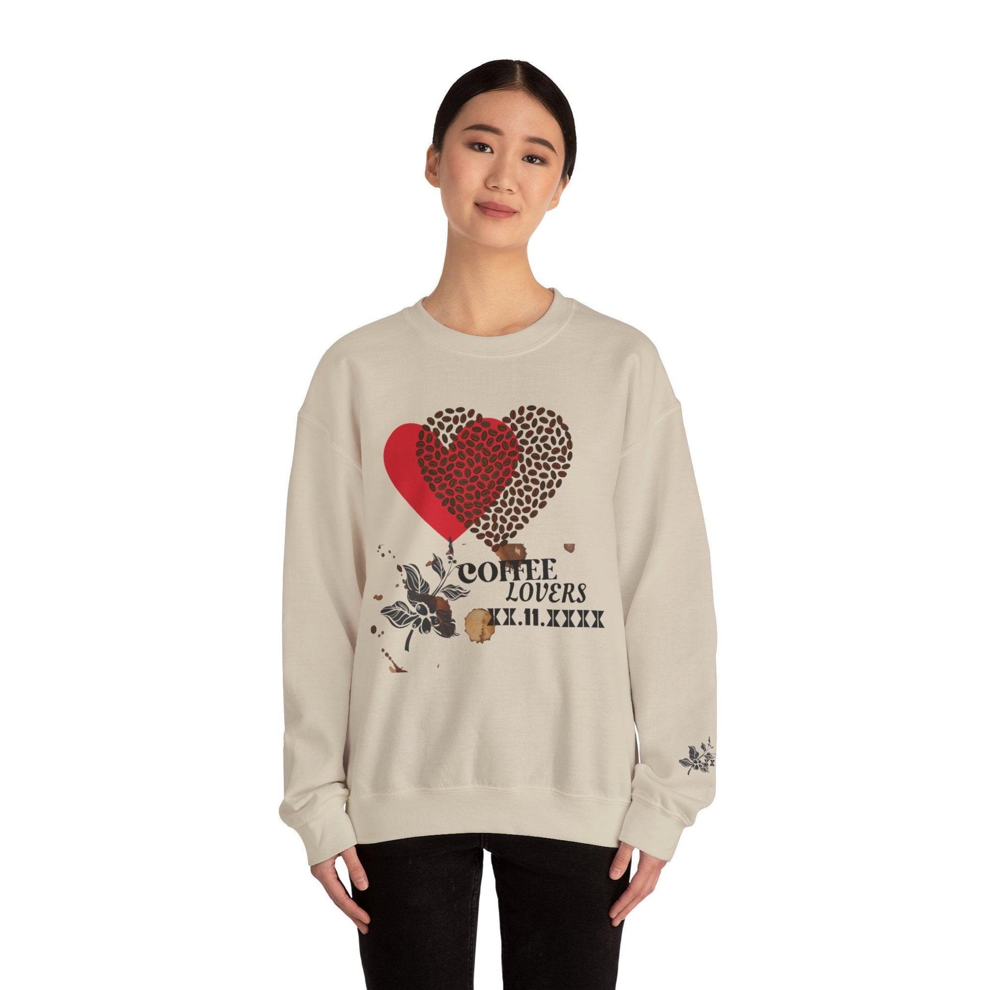 Valentine's Coffee Bean Heart Unisex Crewneck Sweatshirt - COFFEEBRE