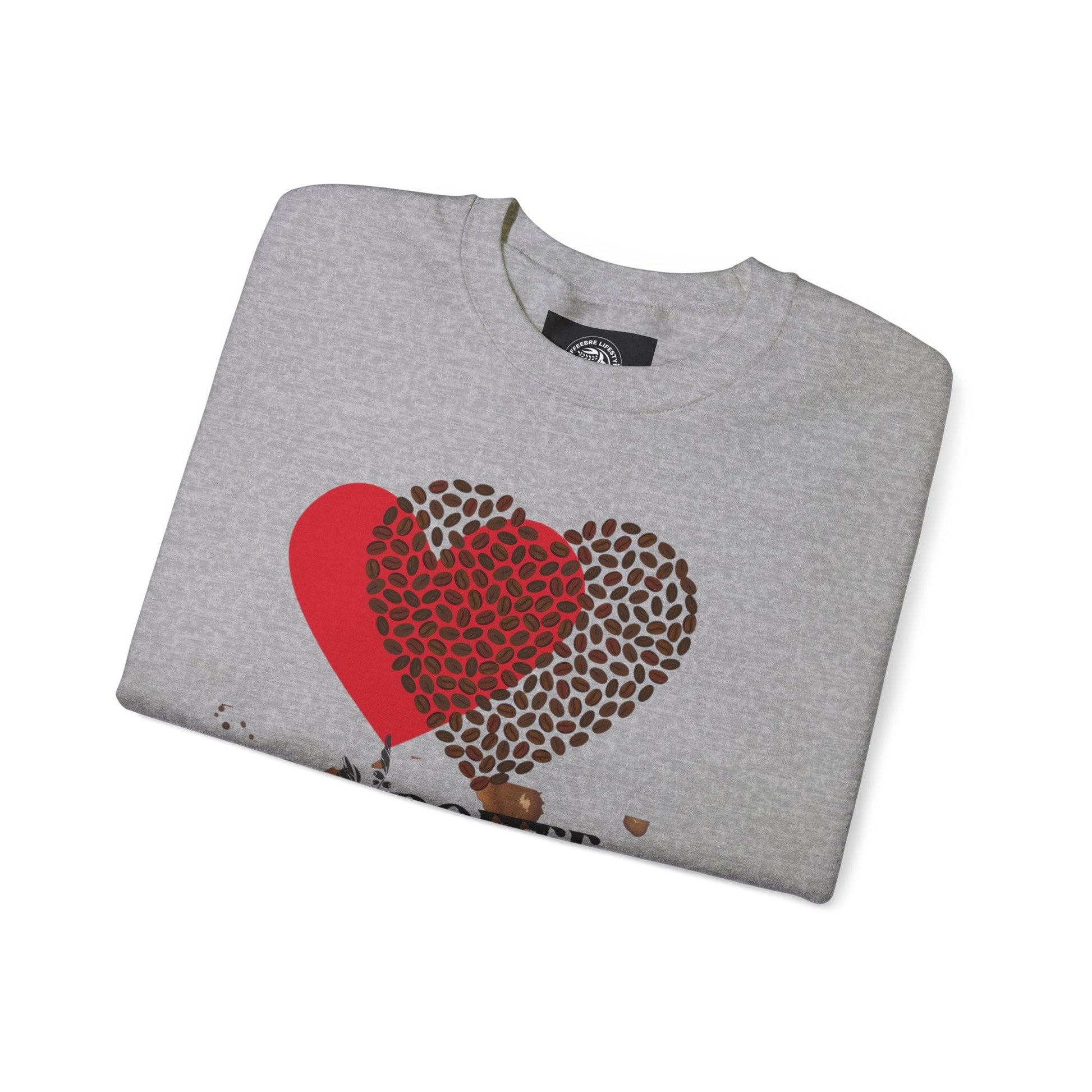 Valentine's Coffee Bean Heart Unisex Crewneck Sweatshirt - COFFEEBRE