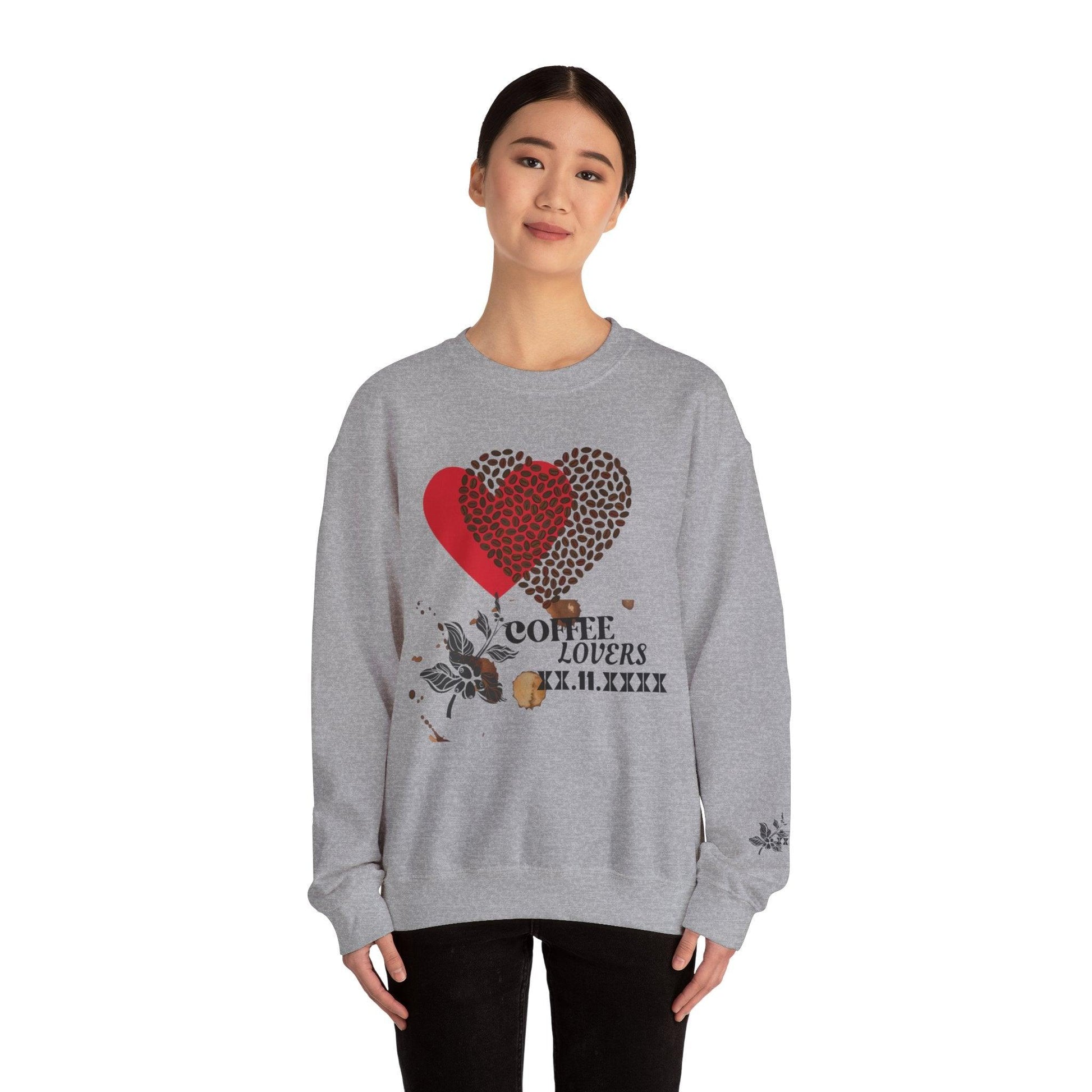 Valentine's Coffee Bean Heart Unisex Crewneck Sweatshirt - COFFEEBRE