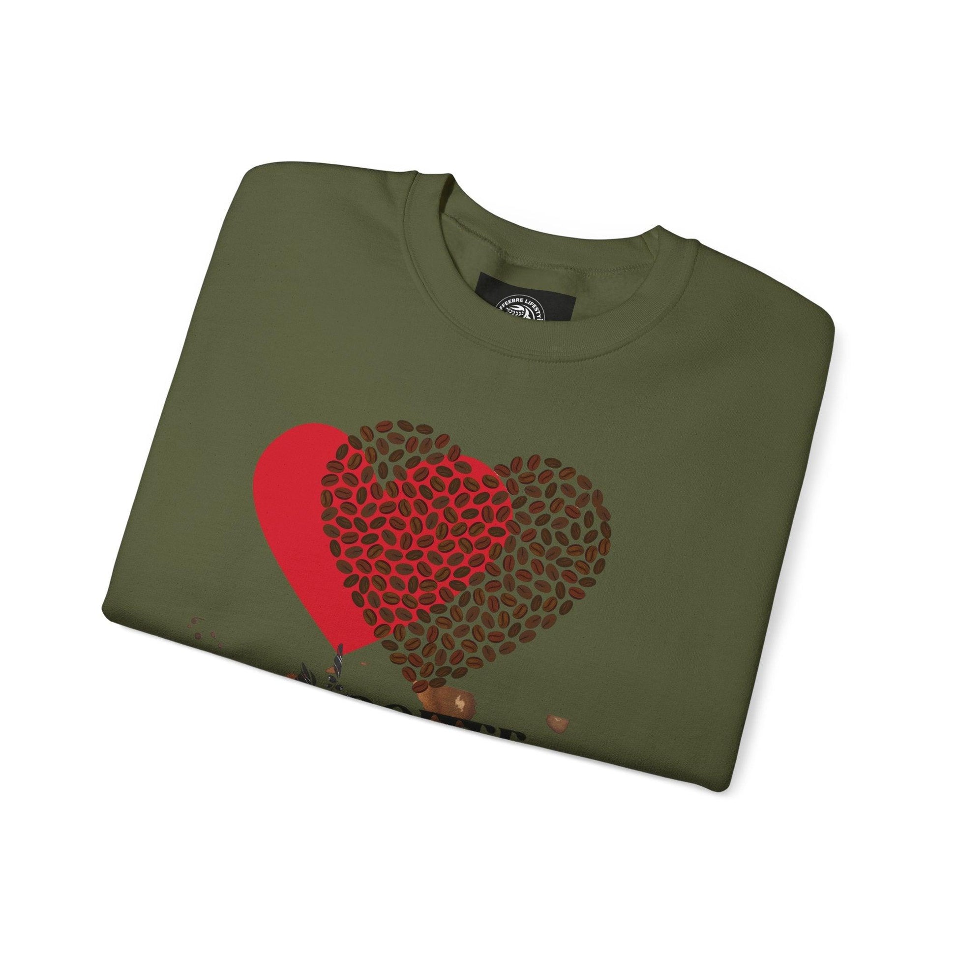Valentine's Coffee Bean Heart Unisex Crewneck Sweatshirt - COFFEEBRE