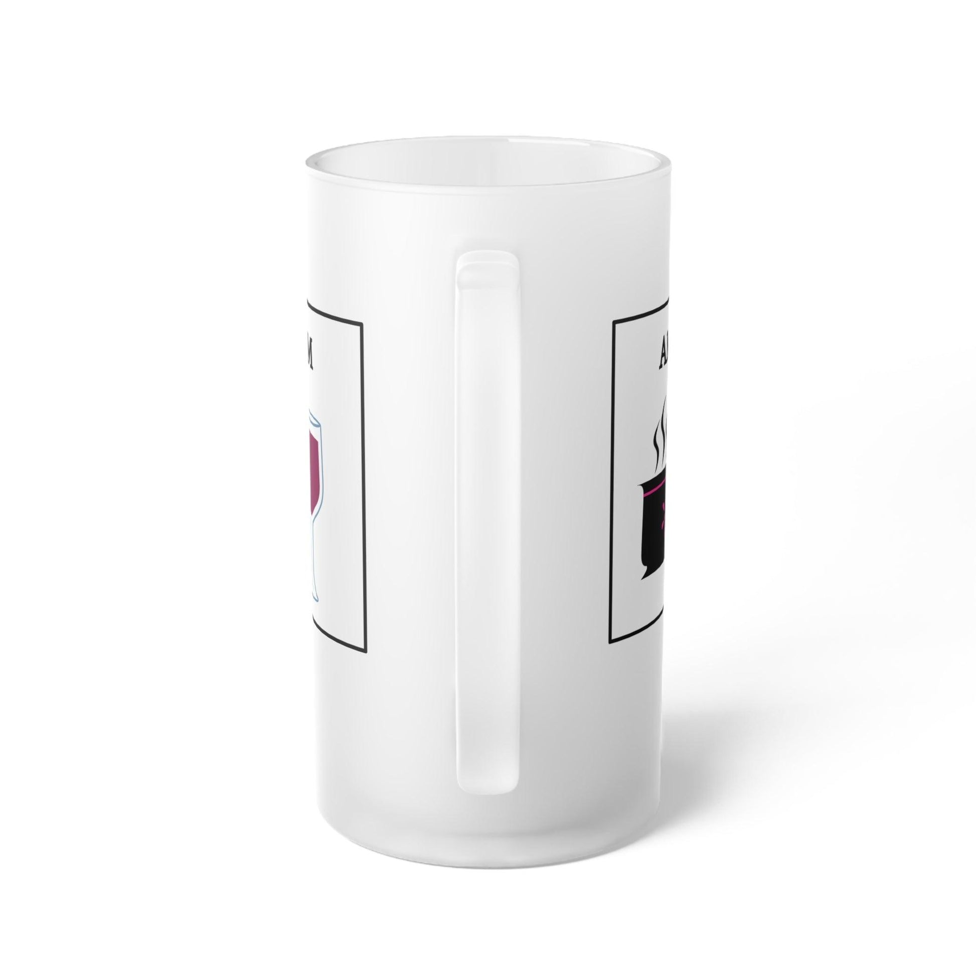 Wine and Coffee Frosted Glass Latte Mug - COFFEEBRE